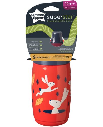 Неразливаща термочаша със спортен накрайник Tommee Tippee - Superstar, 266 ml, червена - 5