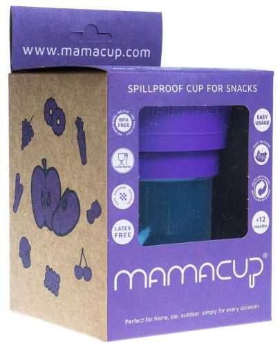 Неразливаща се чаша за снакс Mamacup - Лилава, 400 ml - 5