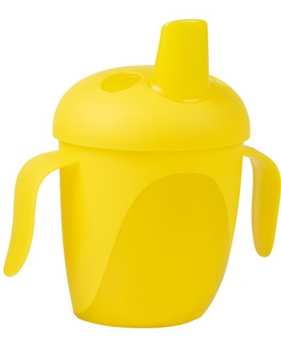 Неразливаща се чаша  Canpol - С твърд накрайник, Tropical Bird, жълта, 240 ml - 2