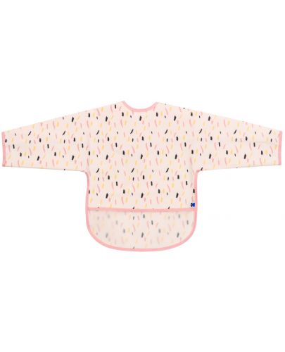 Непромокаем лигавник с ръкави и джоб KikkaBoo - Arty, Pink Pattern - 1