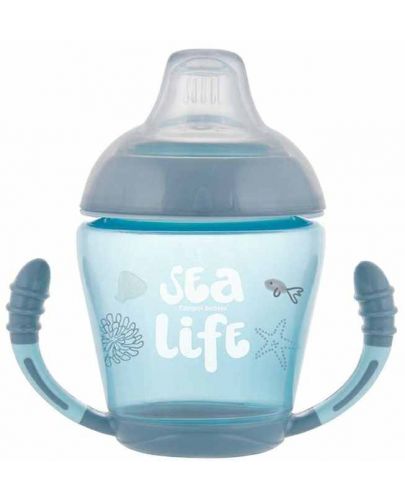 Неразливаща се чаша с дръжки Canpol - Sea Life, сива, 230 ml - 1