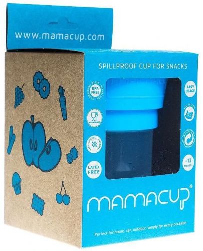 Неразливаща се чаша за снакс Mamacup - Синя, 400 ml - 4