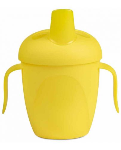 Неразливаща се чаша  Canpol - С твърд накрайник, Tropical Bird, жълта, 240 ml - 1