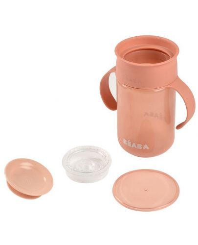 Неразливаща чаша Beaba - 360°, розова, 340 ml - 3