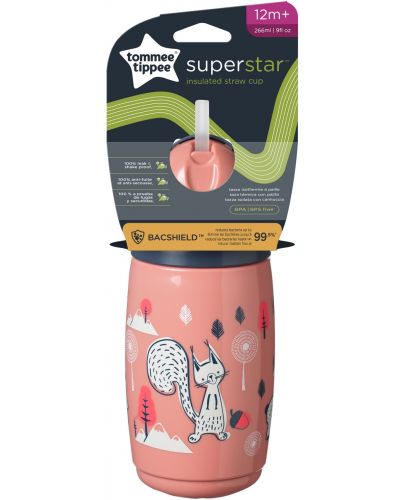 Неразливаща термочаша със сламка Tommee Tippee - Superstar, 266 ml, розова - 4