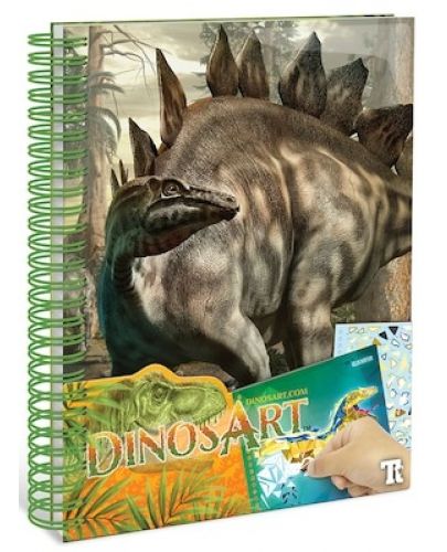Творческа книга Nebulous Stars - Рисуване със стикери, динозаври - 1