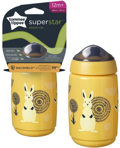 Неразливаща чаша Tommee Tippee - Superstar, 390 ml, жълта - 4