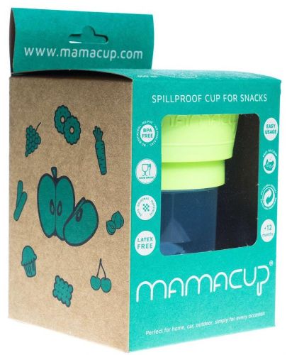 Неразливаща се чаша за снакс Mamacup - Зелена, 400 ml - 5