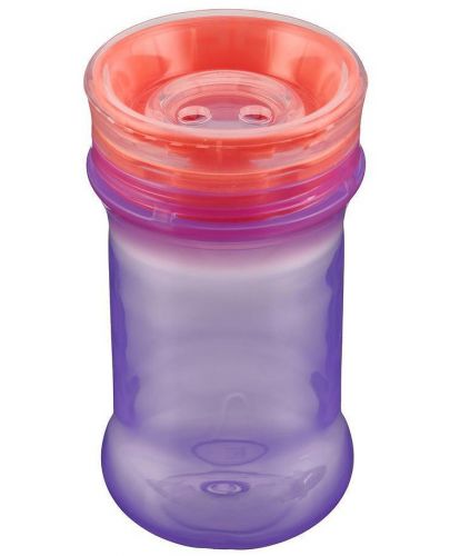 Неразливаща се чаша с мек силиконов ръб Vital Baby - 360°, 280 ml, лилава - 2