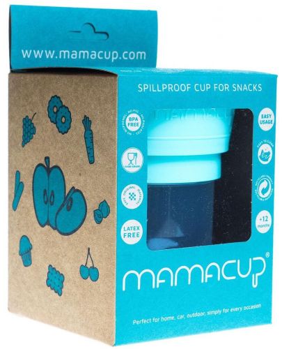 Неразливаща се чаша за снакс Mamacup - Тюркоаз, 400 ml - 5