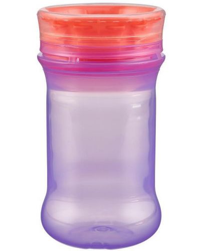 Неразливаща се чаша с мек силиконов ръб Vital Baby - 360°, 280 ml, лилава - 1