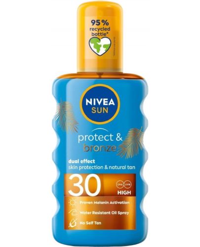 Nivea Sun Слънцезащитно олио Protect & Bronze, SPF 30, 200 ml - 1