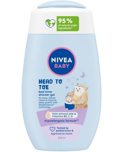 Nivea Baby Душ гел за коса и тяло Bed Time, 200 ml - 1