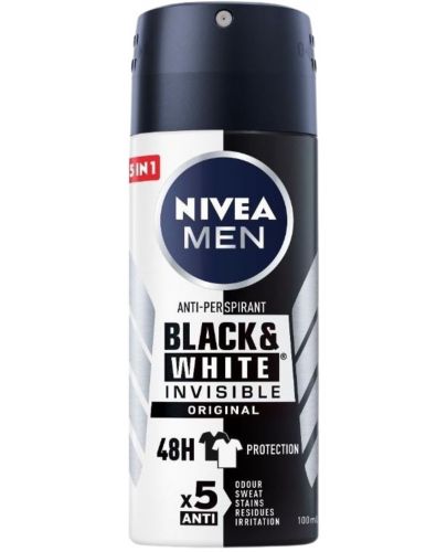 Nivea Men Спрей дезодорант Black & White Invisible, Original, 100 ml - 1