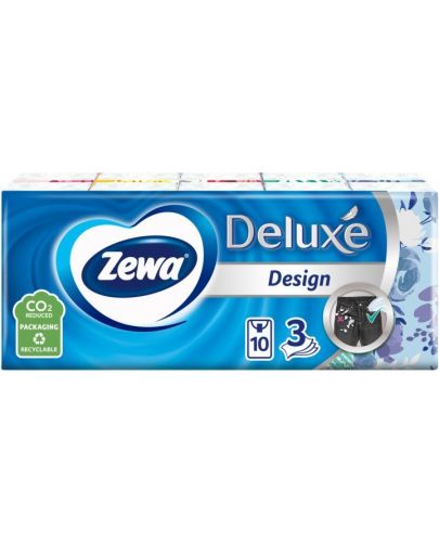 Носни кърпички Zewa - Design, 3 пласта, 10 броя - 1