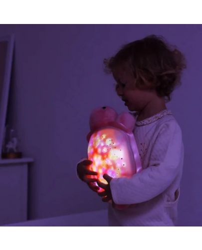 Нощна лампа-проектор с мелодии Cloud B - Костенурка, розова - 5