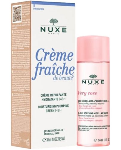 Nuxe Crème Fraiche & Very Rose Комплект - Крем и Мицеларна вода, 30 + 50 ml - 1