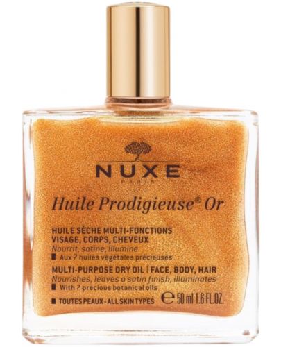 Nuxe Huile Prodigieuse Сухо масло, със златисти частици, 50 ml - 1