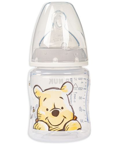 Шише Nuk First Choice - Disney, TC, със силиконов биберон, 150 ml, сиво/мечо - 1