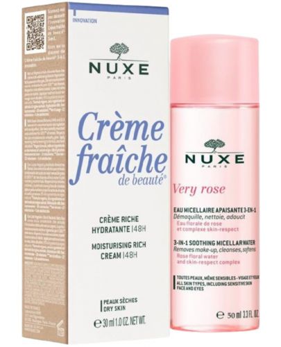 Nuxe Crème Fraiche & Very Rose Комплект - Богат крем и Мицеларна вода, 30 + 50 ml - 1