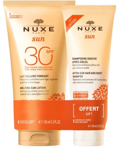 Nuxe Sun Комплект - Лосион SPF30 + Шампоан за след слънце, 150 + 100 ml (Лимитирано) - 1