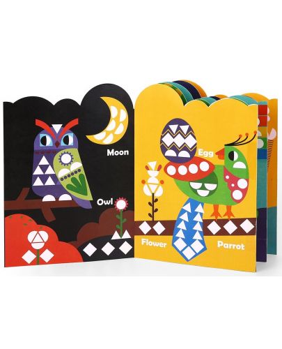 Образователна книжка Tooky Toy - Животни, картини с геометрични стикери - 4