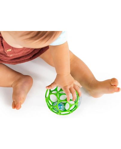 Бебешка дрънкалка Oball - Топка, зелена - 2