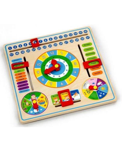 Образователна игра Viga - Календар часовник - 2