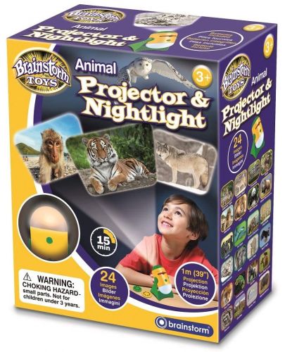 Образователна играчка Brainstorm - Проектор и нощна лампа, животни - 1