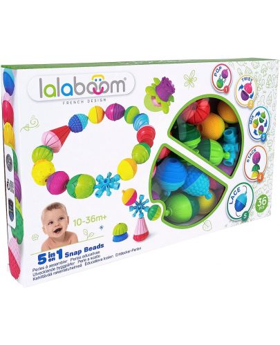 Образователна играчка Lalaboom - Baby Pop Beads, 36 части - 3