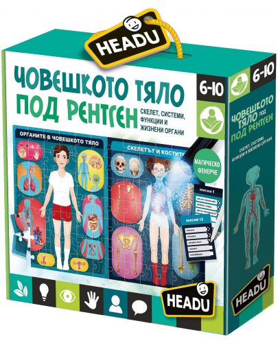 Образователен пъзел Headu - Човешкото тяло, на български език - 1