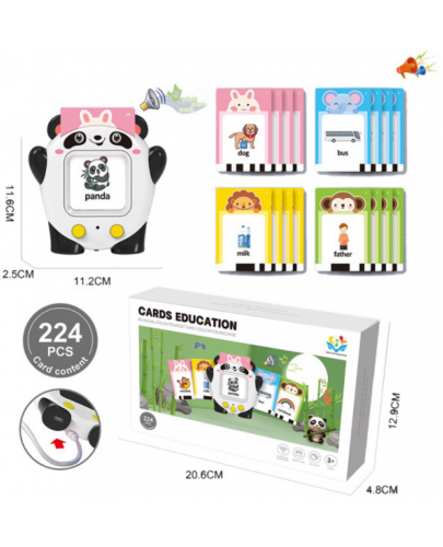 Образователна играчка Wan Ju - Четец за карти, панда - 2