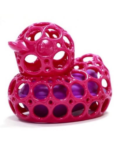 Бебешка играчка за баня Oball - Гумено пате, розово - 1