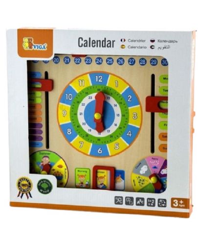 Образователна игра Viga - Календар часовник - 1