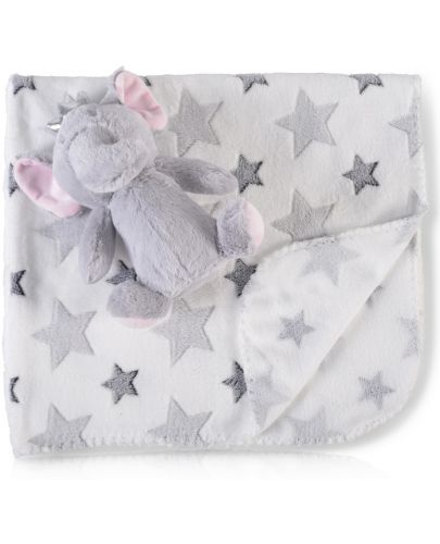 Одеяло с играчка Cangaroo - Little Elephant, 90 x 75 cm - 1