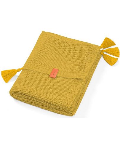 Одеяло Babyono - бамбук с ресни, 75 х 100 cm, горчица - 1