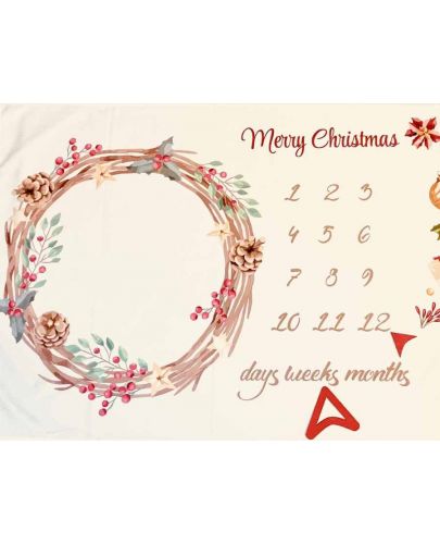 Одеялo за снимки Milestone - Merry Christmas, 75 х 100 cm  - 3