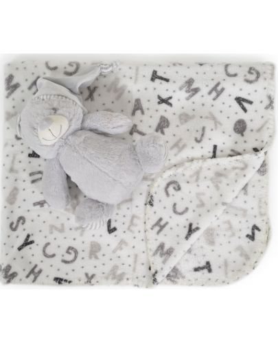 Одеяло с играчка Cangaroo - Grey bear, 90 x 75 cm - 1