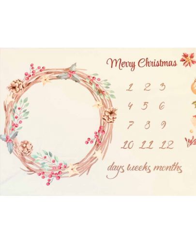 Одеялo за снимки Milestone - Merry Christmas, 75 х 100 cm  - 1