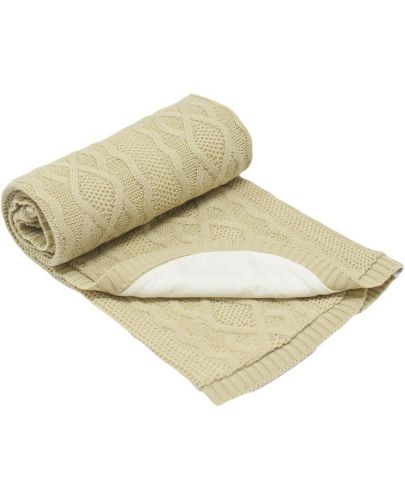 Бебешко плетено одеяло EKO - Бежово, 85 х 75 cm - 1