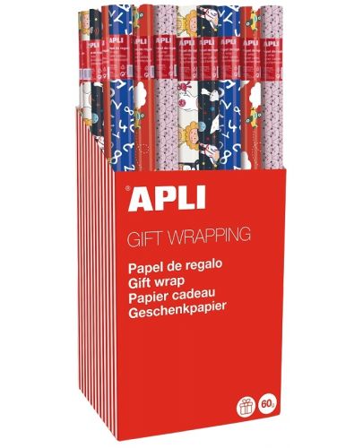 Опаковъчна хартия Apli - 2 х 0.70 m, червена - 1