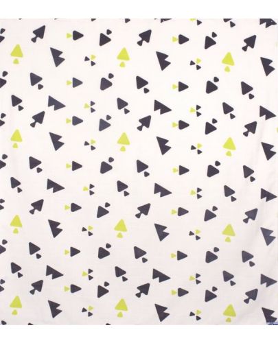 Органична муселинова пелена Sevi Baby - 120 x 100 cm, триъгълници - 1