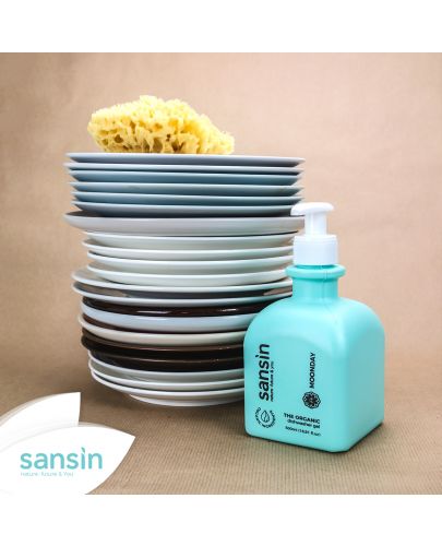 Органик гел за миене на съдове Sansin - Moonday, 500 ml - 2