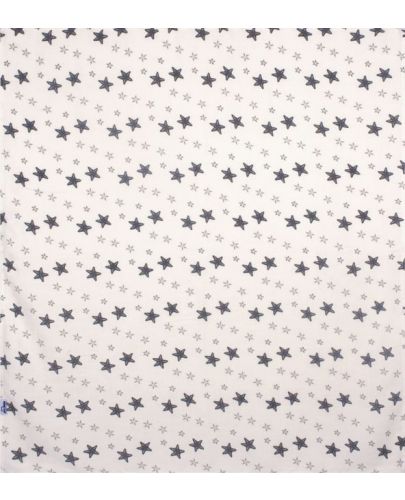 Органична муселинова пелена Sevi Baby - 120 x 100 cm, сиви звезди - 1