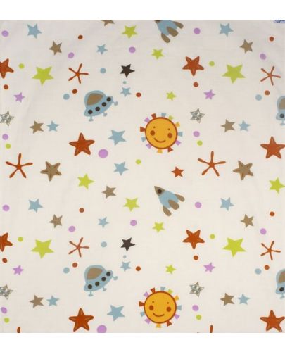 Органична муселинова пелена Sevi Baby - 55 x 70 cm, космос, 2 броя - 1