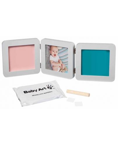 Рамка за снимка и 2 отпечатъка Baby Art - My Baby Touch, Пастелна - 4