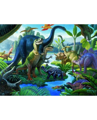 Пъзел Ravensburger от 100 XXL части - Земя на динозаври - 2