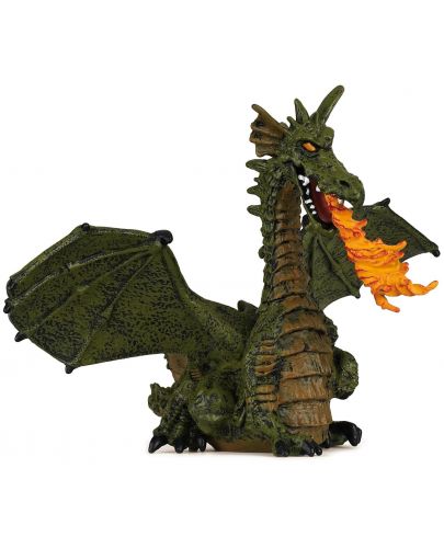 Фигурка Papo The Enchanted World – Огнедишащ дракон, зелен - 1