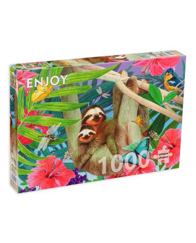 Пъзел Enjoy от 1000 части - Сладки ленивци - 1