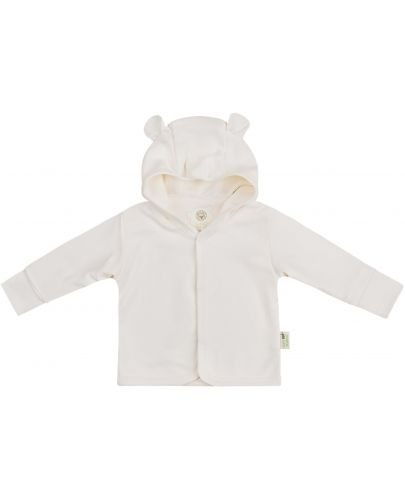 Памучно палтенце с ушички Bio Baby - 80 cm, 9-12 месеца, екрю - 1